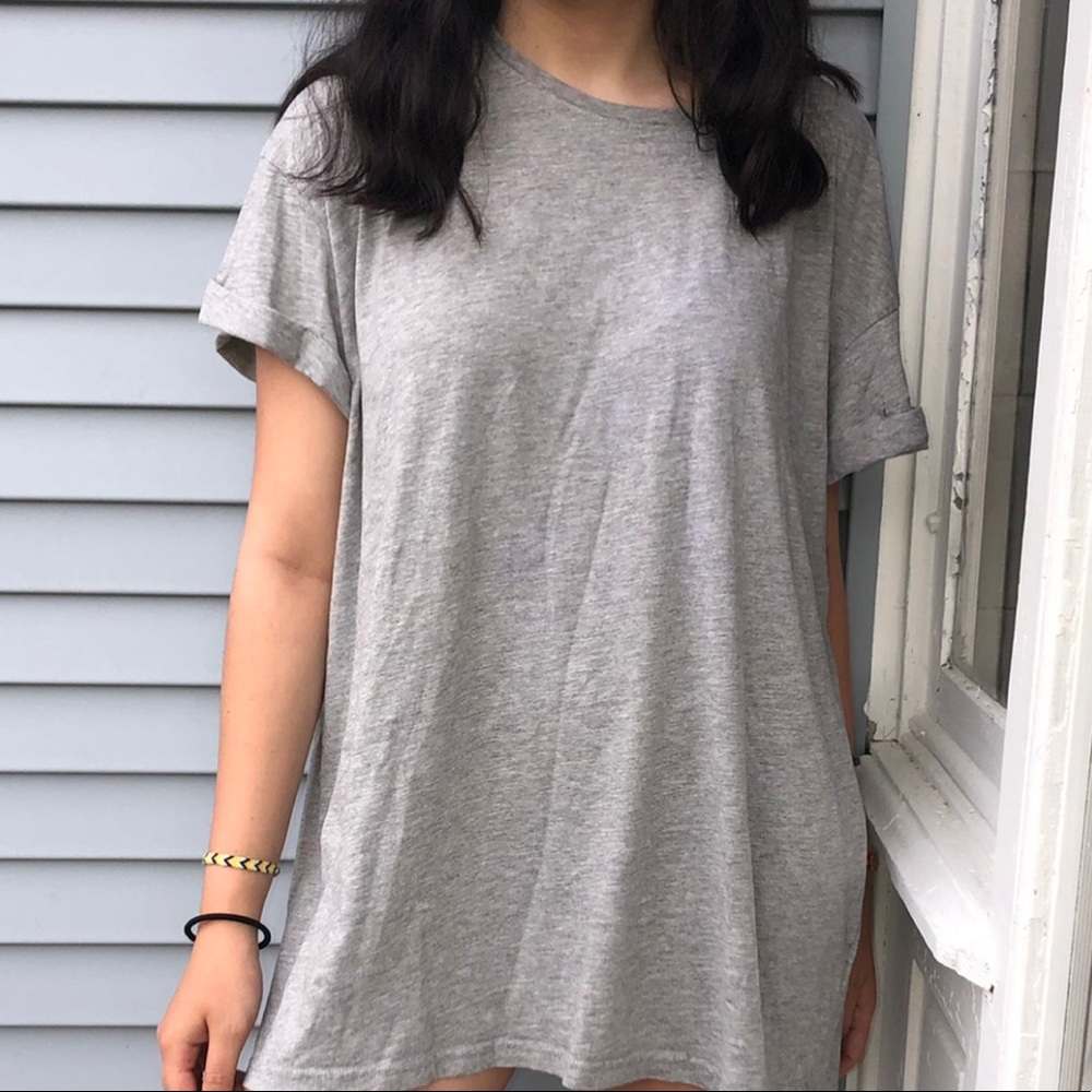 Gray T-Shirt Dress || Big Oversized Shirt
